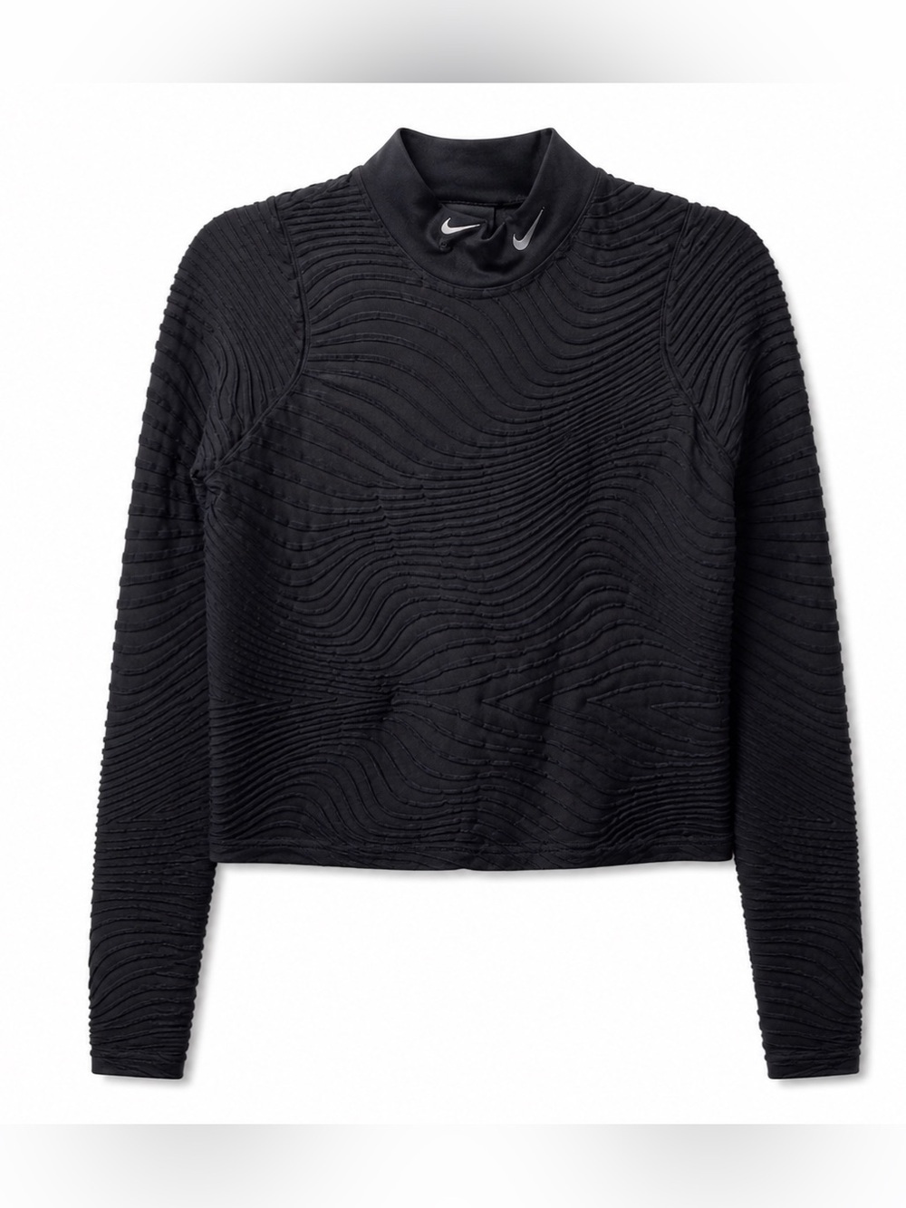 272 Nike Women’s Black Long Sleeve Spandex Muck neck Top .Size-Large.